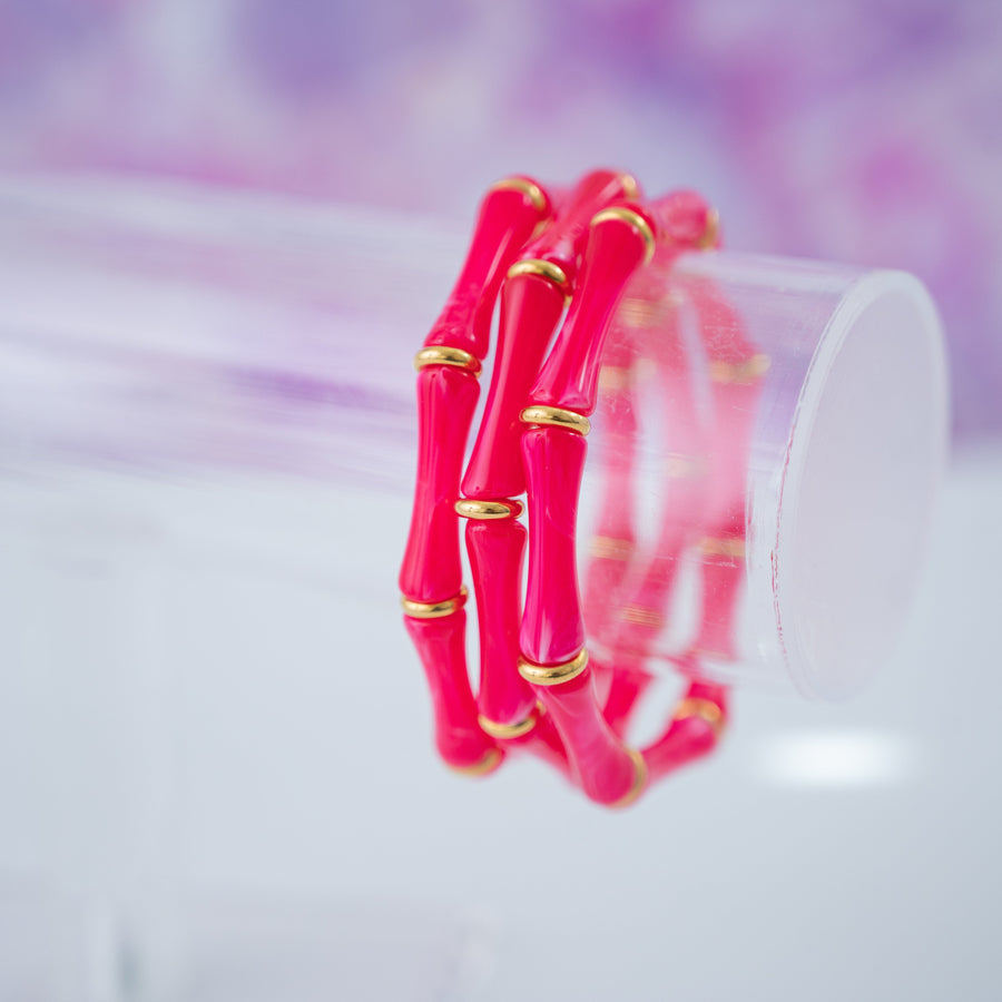 Thin Bridgette Bangle Grand Millennial Bracelet- Stretchy Bangle Gold I Silver I One Size I Stackable Statement I Marbled Emerald